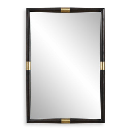 Larkin Dark Wood & Brass Mirror - Dark Brown by Uttermost - View 1