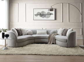 Ivria Gray Boucle Sectional Sofa W/9 Pillows - sold by Home Elegance USA