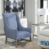 Galiot Wingback Accent Chair - Blue / White by Uttermost - View 2
