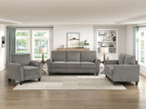 Classic Comfort 3pc Sofa Set Living Room Furniture Sofa Loveseat Chair Durable Brown Chenille Upholstery Rolled Arms