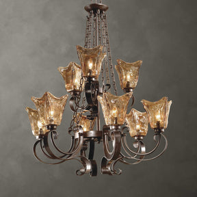 Vetraio 9 Light Chandelier Oil Rubbed Bronze - Bronze / Light Brown by Uttermost - View 1
