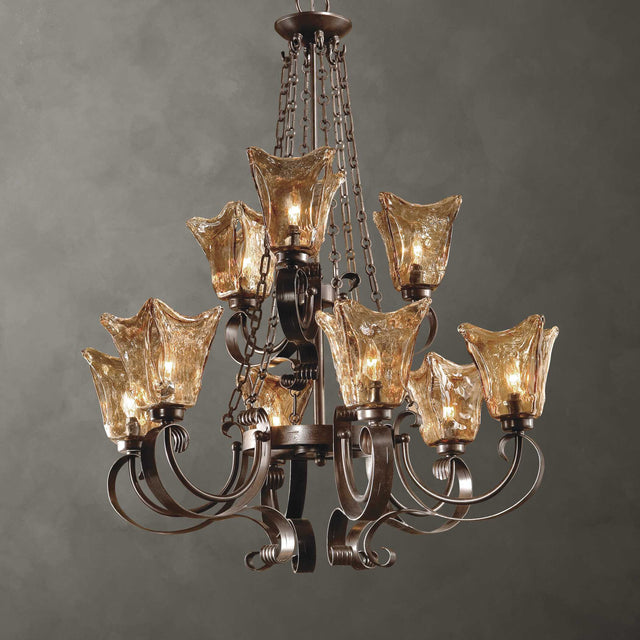 Vetraio 9 Light Chandelier Oil Rubbed Bronze - Bronze / Light Brown by Uttermost - View 1