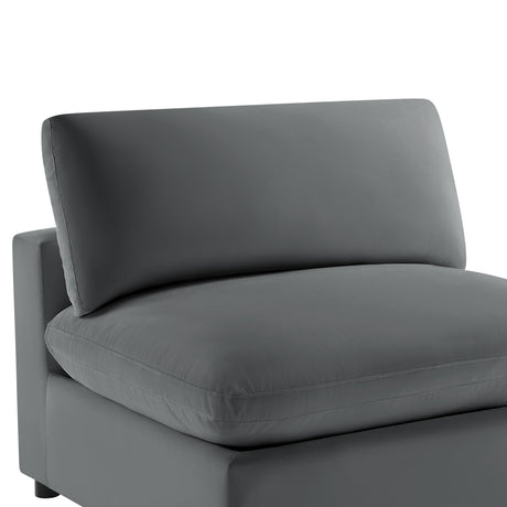 Caylie Modular 5-Piece Sectional in Charcoal with Solid Wood Legs - sold by Home Elegance USA