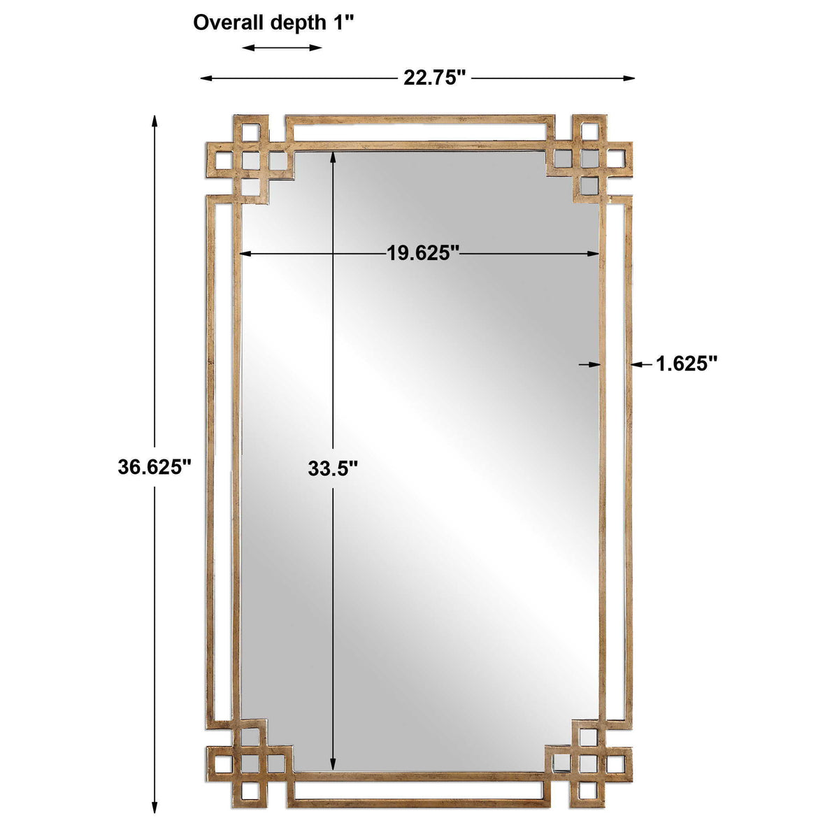 Devoll Mirror - Gold by Uttermost - View 5