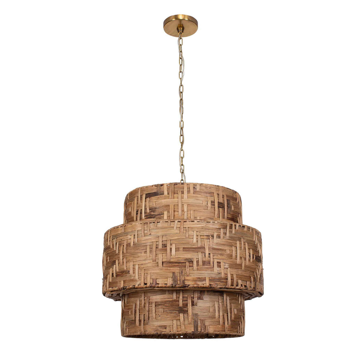 Water Hyacinth 4 Light Woven Pendant - Light Brown by Uttermost - View 5