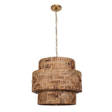 Water Hyacinth 4 Light Woven Pendant - Light Brown by Uttermost - View 5