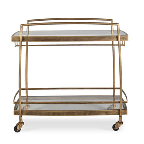 Scarritt Bar Cart Antique Brass - Gold by Uttermost - View 1