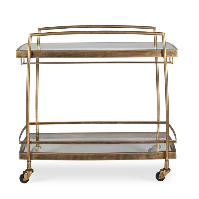 Scarritt Bar Cart Antique Brass - Gold by Uttermost - View 1