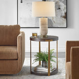 Palisade Round Wood Side Table - Dark Brown by Uttermost - View 8