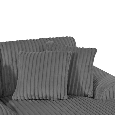 Modern Oversized U-shaped Sectional Sofa with Chaise Lounge in Dark Gray Corduroy, 129' - sold by Home Elegance USA