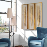 Palma Leaf Shadow Box (Set of 3) - Gold / White by Uttermost - View 2
