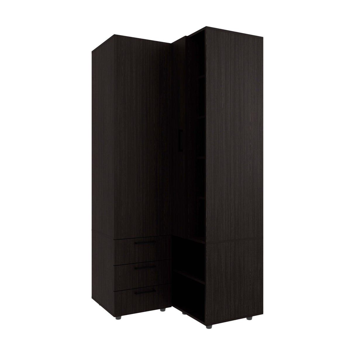 Wenge Armoire Wardrobe with Open Storage and 2 Drawers - sold by Home Elegance USA