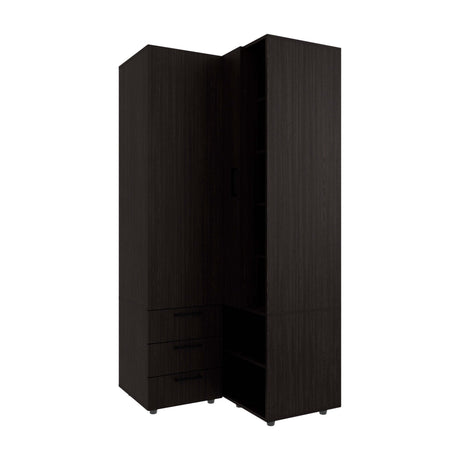 Wenge Armoire Wardrobe with Open Storage and 2 Drawers - sold by Home Elegance USA