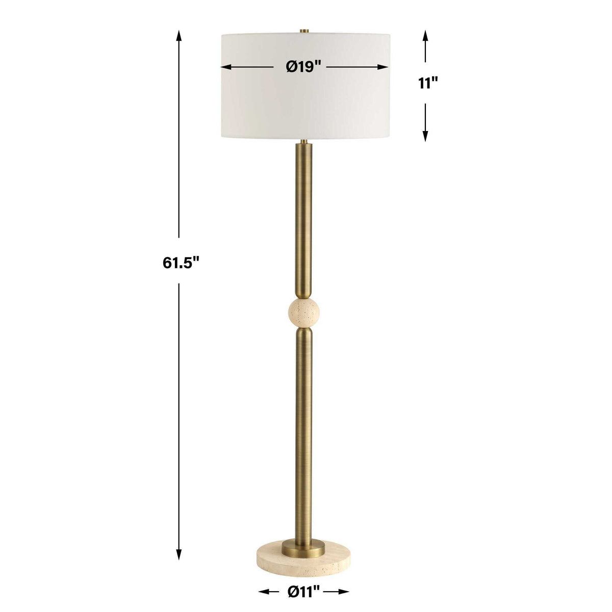 Hudson Floor Lamp - Gold by Uttermost - View 7