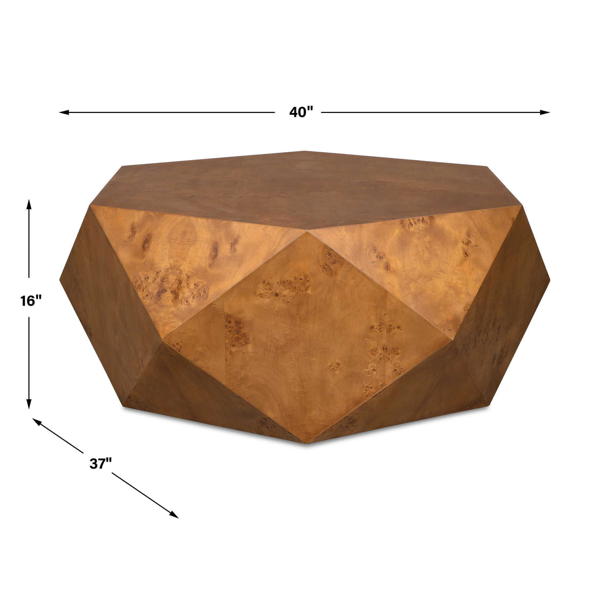 Hughes Geometric Coffee Table - Dark Brown by Uttermost - View 7