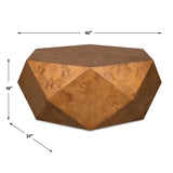 Hughes Geometric Coffee Table - Dark Brown by Uttermost - View 7