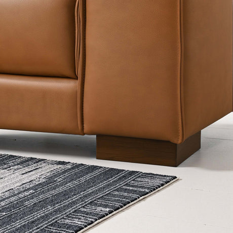 Muncie L-Shaped Sofa with Plush Cushions & Walnut Wood Legs - sold by Home Elegance USA