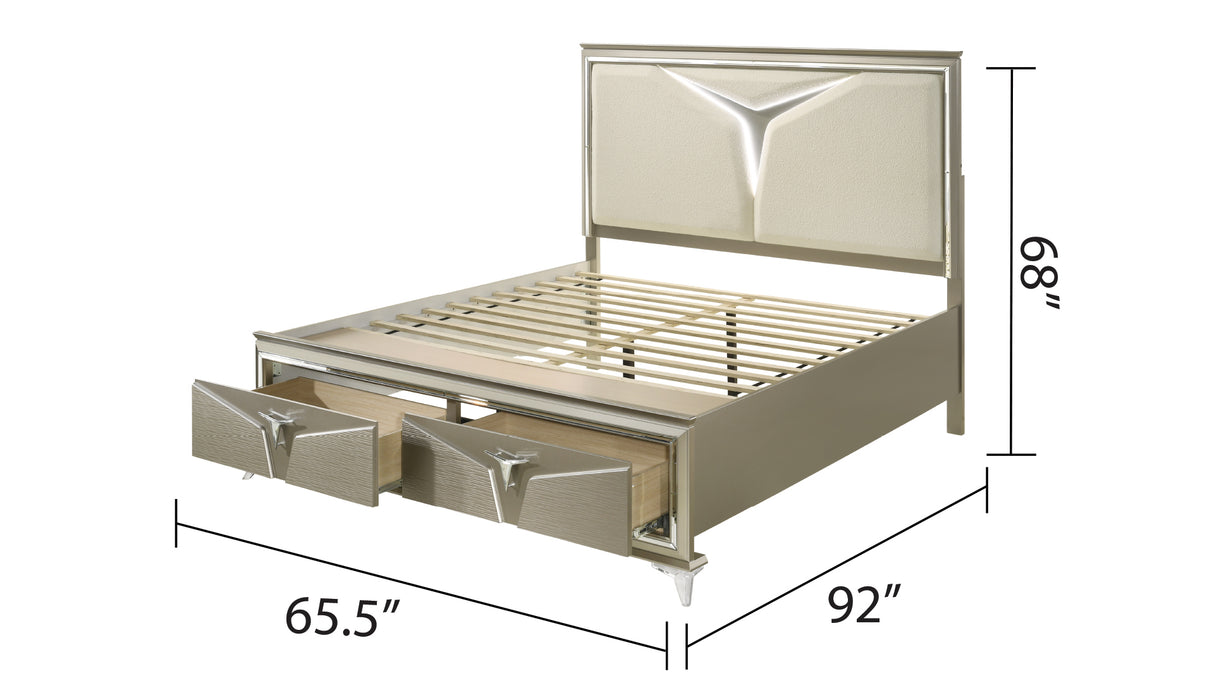 Samantha Modern Style King 5PC Bedroom Set Made with Wood & LED Headboard - Home Elegance USA