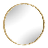 Crinkle Round Mirror Brass - Gold by Uttermost - View 5