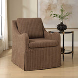 Luisa Pinstripe Swivel Chair - Dark Brown by Uttermost - View 3