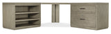 Linville Falls Corner Desk With Lateral File Cabinet And Open Desk Cabinet - Gray by Hooker Furniture - View 3