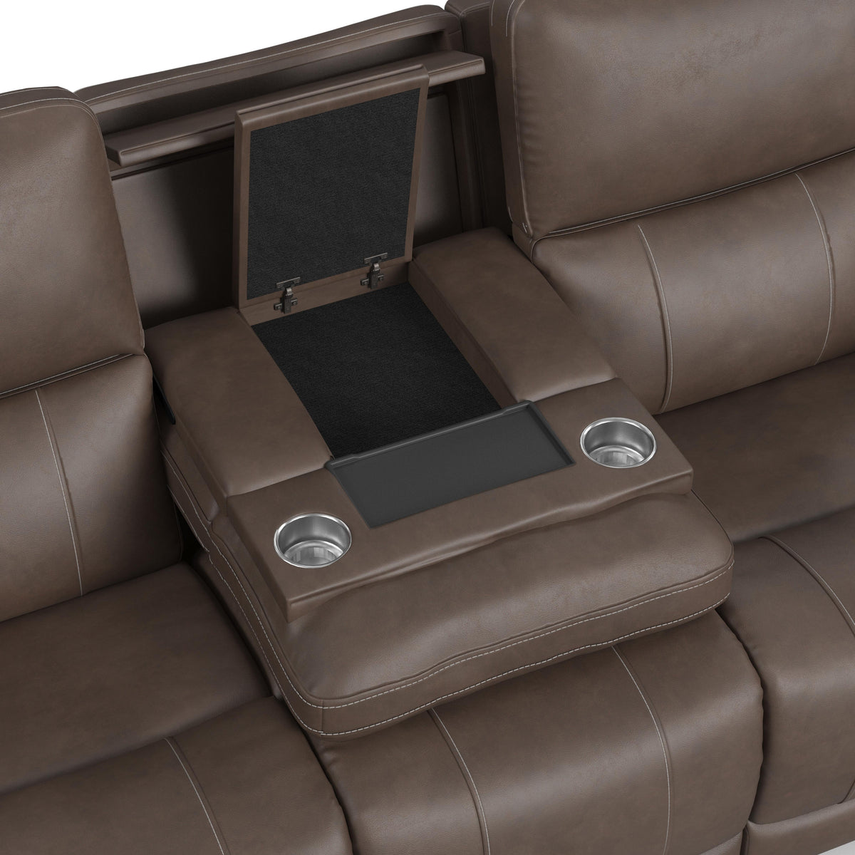 Carter Power Reclining Sofa With Console & Power Headrests & Lumbar - Cappuccino | Flexsteel
