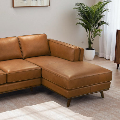 Chase Genuine Leather Sectional Sofa Right Facing Tan Full Leather 90.90' - sold by Home Elegance USA