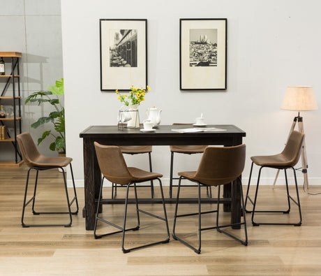 Bronco Antique Wood Finished Counter Height Dining Set: Table and Six Brown Chairs - sold by Home Elegance USA