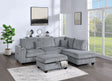 Contemporary 3pc Sectional Set Fog Color Corduroy Couch LAF Sofa RAF Chaise Ottoman L-Sectional Living Room - sold by Home Elegance USA