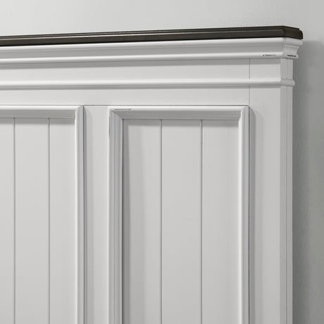 Clelane Wood Bedroom Set with Shiplap Panel King Bed, Dresser, Mirror, and Nightstand - sold by Home Elegance USA