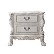 2 Drawers Poplar Wood Nightstand in Bone White Finish