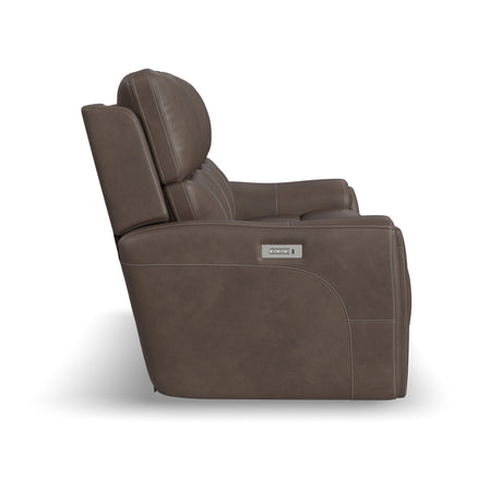 Carter Power Reclining Sofa With Console & Power Headrests & Lumbar - Cappuccino | Flexsteel