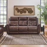 Ranger Power Reclining Sofa With Console, Power Headrest, Lumbar, Heat & Massage - Rustic Brown | Flexsteel