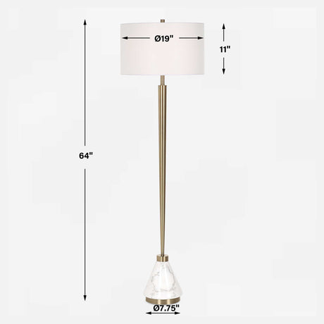 Curran Tapered Metal Floor Lamp - White by Uttermost - View 7