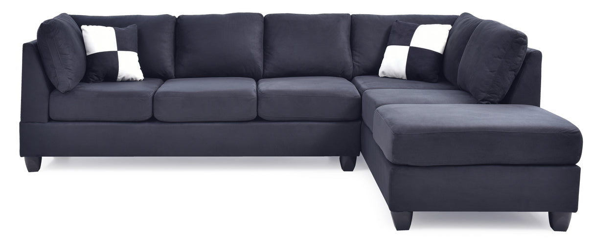 G635B-SC Sectional (Without Ottoman) , BLACK