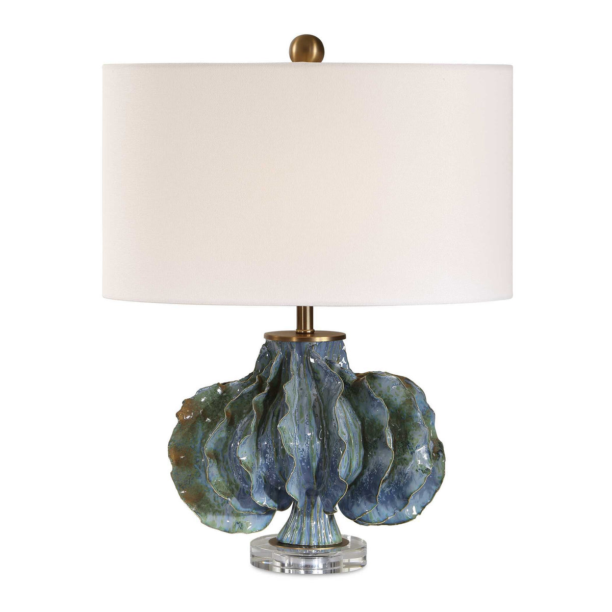 Ruffle Up Table Lamp - Blue by Uttermost - View 4