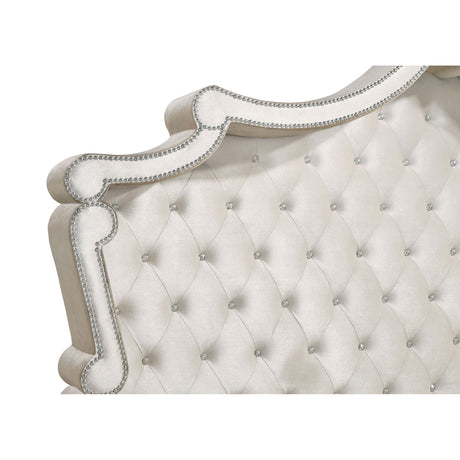 Justine Ivory and Camel 5-piece Upholstered Bedroom Set - sold by Home Elegance USA