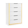 Contemporary Glam White Finish Chest with Storage Drawers LED Light 8-Colors Bedroom Furniture 1pc Vertical Dresser