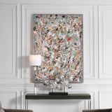 Organized Chaos Hand Painted Canvas - Light Gray / Blue by Uttermost - View 2