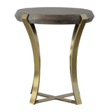 Unite Brass Leg Wood Side Table - Dark Brown / Yellow by Uttermost - View 4