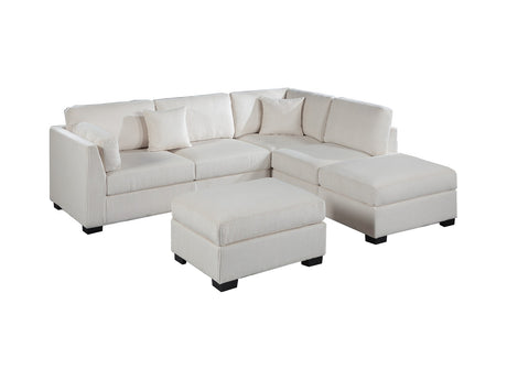 Contemporary Sectional Sofa Set Reversible L/R Chaise Sofa Beige Corduroy Upholstered Pillows Living Room Furniture - sold by Home Elegance USA