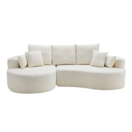 Cloud Curved Sectional Sofa with Chaise - Snow White, High-Elastic Foam, 106 in. - sold by Home Elegance USA
