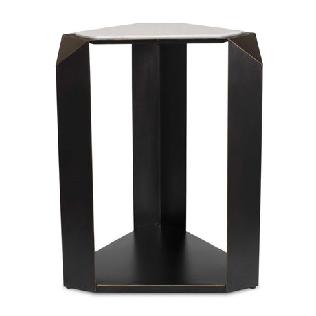 Keenan Geometric Accent Table - Bronze / White by Uttermost - View 1