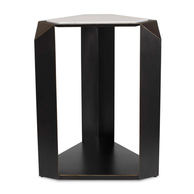 Keenan Geometric Accent Table - Bronze / White by Uttermost - View 1
