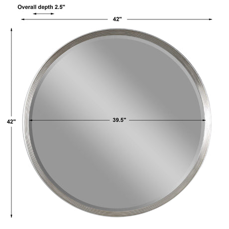 Serenza Round Mirror - Silver by Uttermost - View 4