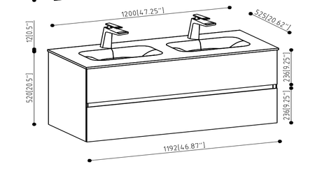 47'' Wall Mounted Single Bathroom Vanity in Ash Gray With White Solid Surface Vanity Top - W1920S00030 - image - 11