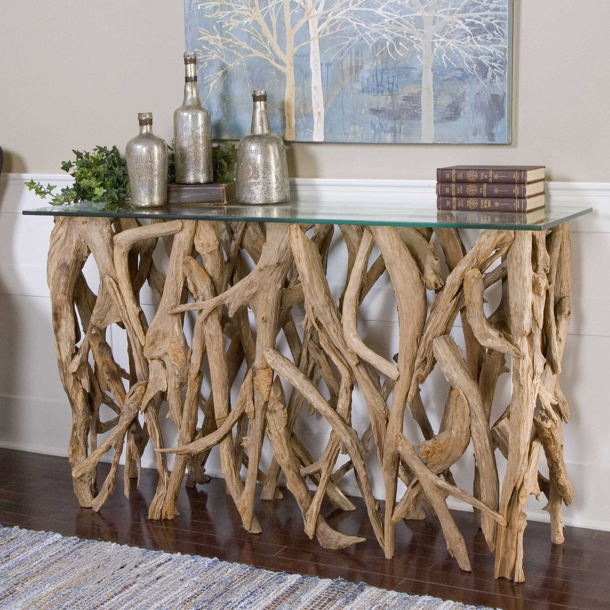 Teak Wood Console - Light Brown by Uttermost - View 2