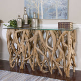 Teak Wood Console - Light Brown by Uttermost - View 2