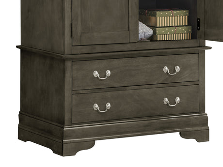 Louis Phillipe G3105-A Armoire , Gray - sold by Home Elegance USA