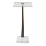 Pelton Marble Glass Drink Table Bronze / White - Dark Brown / White by Uttermost - View 4